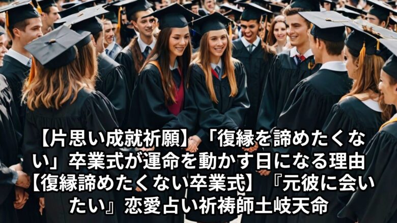 投稿についてもっと詳しく 【片思い成就祈願】「復縁を諦めたくない」卒業式が運命を動かす日になる理由【復縁 諦めたくない 卒業式】『元彼に会いたい』恋愛占い 祈祷師 土岐天命