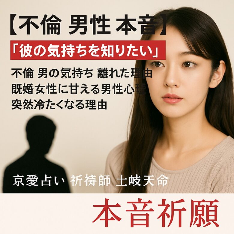投稿についてもっと詳しく 【不倫 男性 本音】『彼の気持ちを知りたい』恋愛占い 祈祷師 土岐天命｜本音祈願