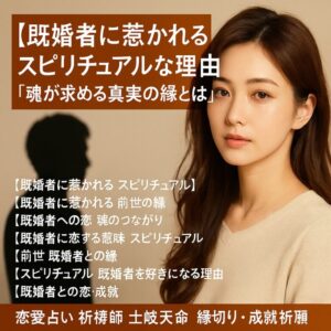 投稿についてもっと詳しく 【既婚者に惹かれる スピリチュアルな理由】『魂が求める真実の縁とは』恋愛占い 祈祷師 土岐天命｜縁切り・成就祈願