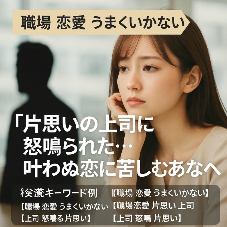 投稿についてもっと詳しく 【職場 恋愛 うまくいかない】『片思いの上司に怒鳴られた…叶わぬ恋に苦しむあなたへ』恋愛占い 祈祷師 土岐天命｜復縁祈願
