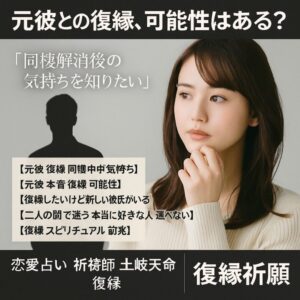 投稿についてもっと詳しく 【元彼　復縁　同棲中　気持ち】『彼の本音を知りたい』恋愛占い 祈祷師 土岐天命｜復縁祈願
