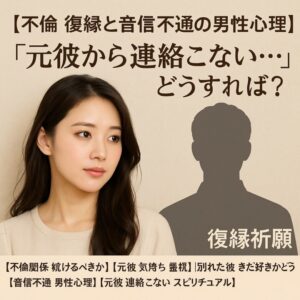 投稿についてもっと詳しく 【音信不通の男性心理は？】『不倫で復縁したい』不倫　復縁　元彼スピリチュアル｜復縁祈願