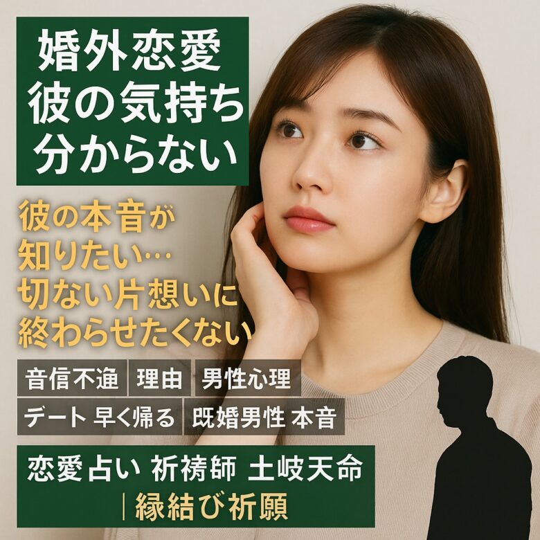 投稿についてもっと詳しく 【婚外恋愛 彼の気持ち】『彼の本音を知りたい』恋愛占い 祈祷師 土岐天命｜彼の本音祈願