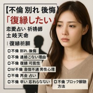 投稿についてもっと詳しく 【不倫 別れ 後悔】『やり直したい』恋愛占い 祈祷師 土岐天命｜復縁祈願