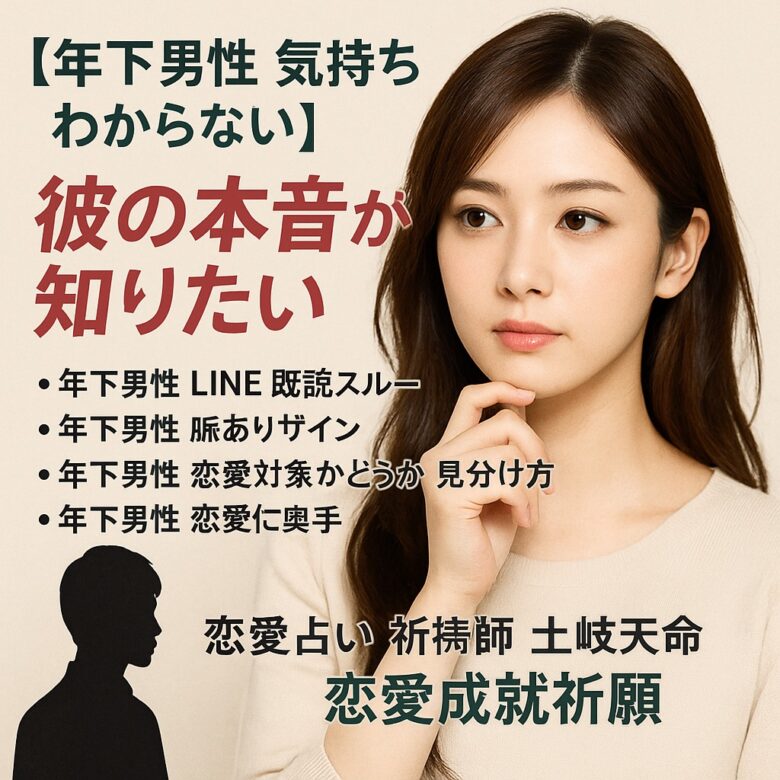 投稿についてもっと詳しく 【年下男性 気持ち わからない】『彼の本音が知りたい』恋愛占い 祈祷師 土岐天命｜恋愛成就祈願