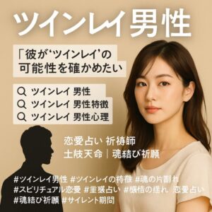 投稿についてもっと詳しく 【ツインレイ男性】『彼が“ツインレイ”の可能性を確かめたい』恋愛占い 祈祷師 土岐天命｜魂結び祈願