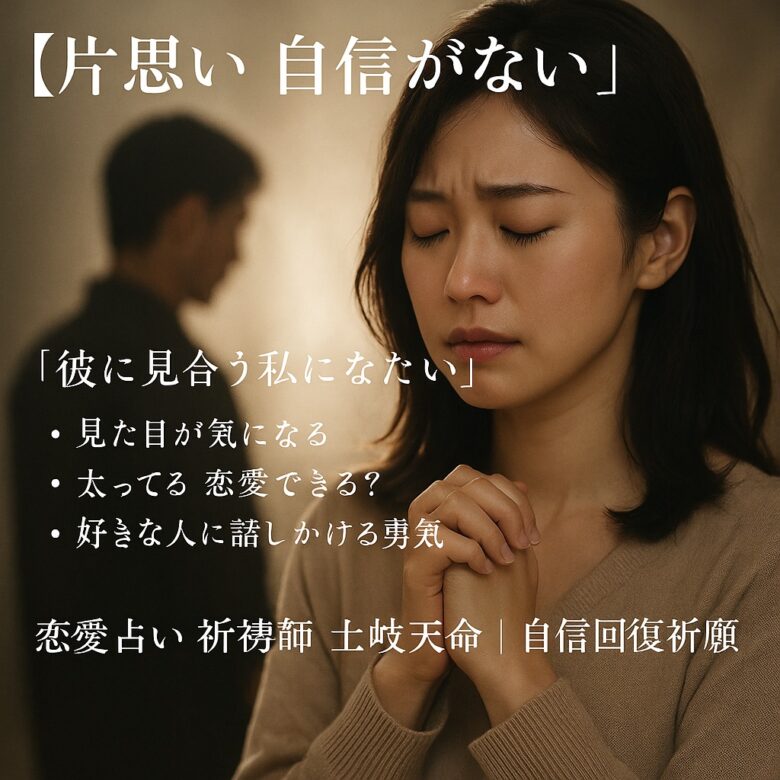 投稿についてもっと詳しく 【片思い 自信がない】『彼に見合う私になりたい』恋愛占い 祈祷師 土岐天命｜自信回復祈願