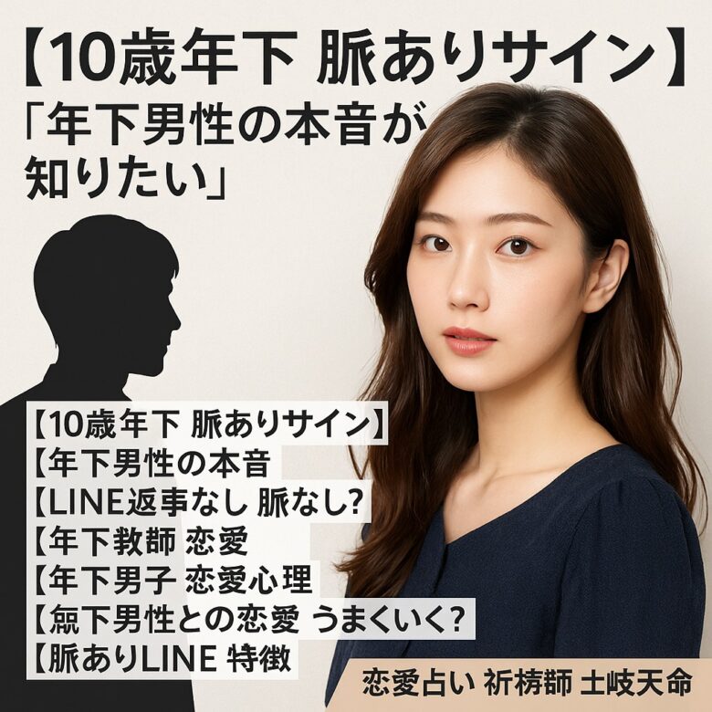 投稿についてもっと詳しく 【10歳年下 脈ありサイン】『年下男性の本音が知りたい』恋愛占い 祈祷師 土岐天命｜恋愛成就祈願