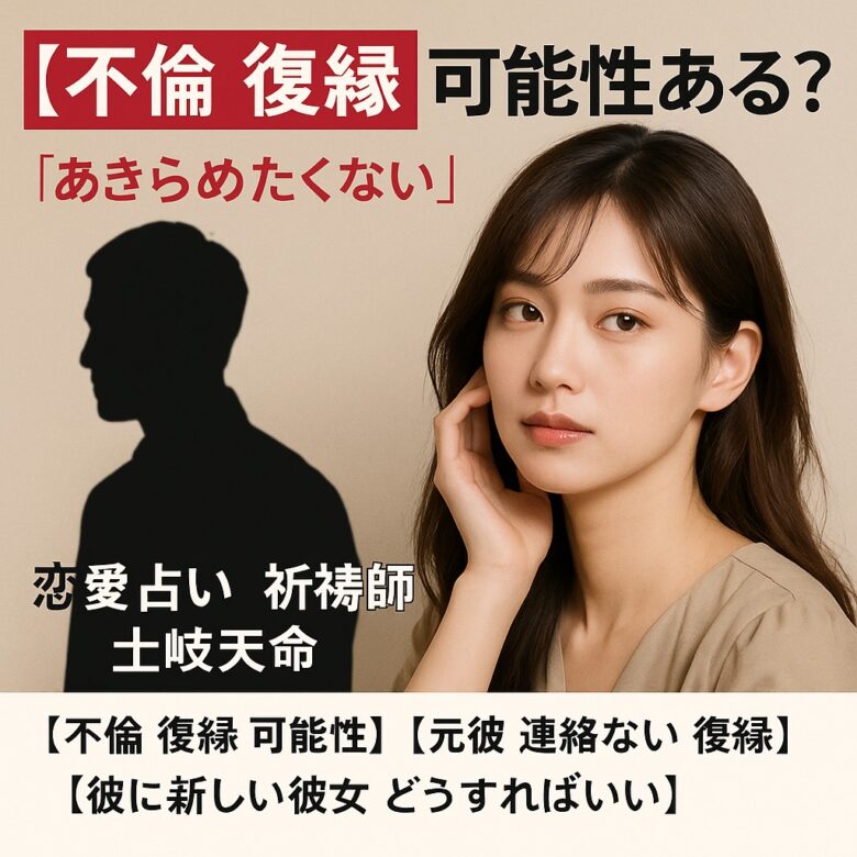 投稿についてもっと詳しく 【不倫 復縁 可能性】『やり直せる未来を願いたい』恋愛占い 祈祷師 土岐天命｜復縁祈願