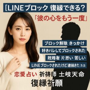 投稿についてもっと詳しく 【LINEブロック 復縁できる？】『彼の心をもう一度』恋愛占い 祈祷師 土岐天命｜復縁祈願