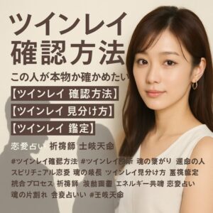 投稿についてもっと詳しく 【ツインレイ確認方法】『この人が“魂の片割れ”か確かめたい』恋愛占い 祈祷師 土岐天命｜魂結び祈願