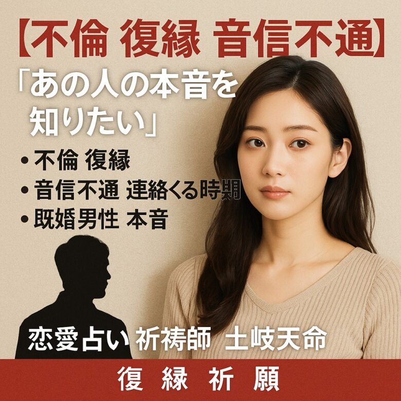 投稿についてもっと詳しく 【不倫 復縁 音信不通】『あの人の本音を知りたい』恋愛占い 祈祷師 土岐天命｜復縁祈願