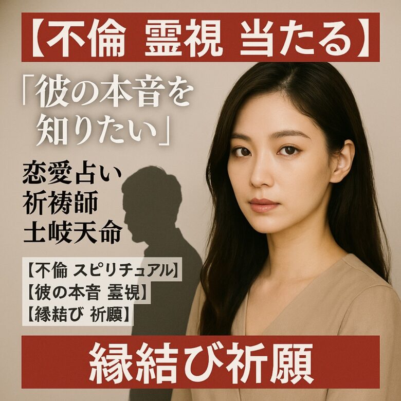 投稿についてもっと詳しく 【不倫 霊視 当たる】『彼の本音を知りたい』恋愛占い 祈祷師 土岐天命｜縁結び祈願