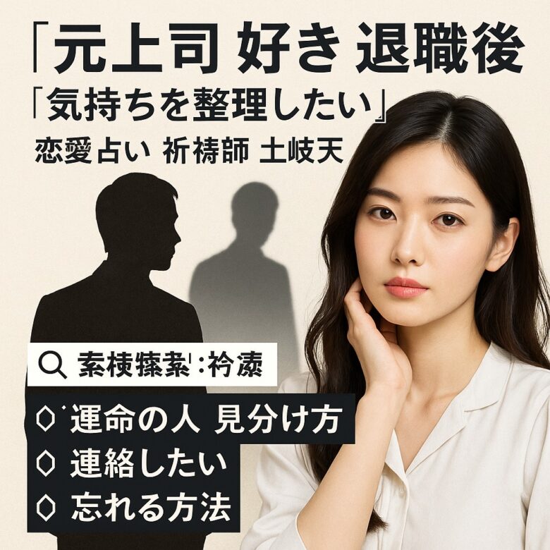 投稿についてもっと詳しく 【元上司 好き 退職後】『気持ちを整理したい』恋愛占い 祈祷師 土岐天命｜未練成就祈願