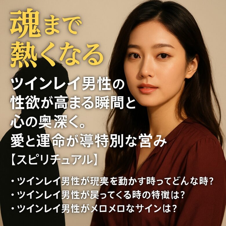 投稿についてもっと詳しく 【魂まで熱くなる】ツインレイ男性の性欲が高まる瞬間と心の奥深く。愛と運命が導く特別な営み【スピリチュアル】