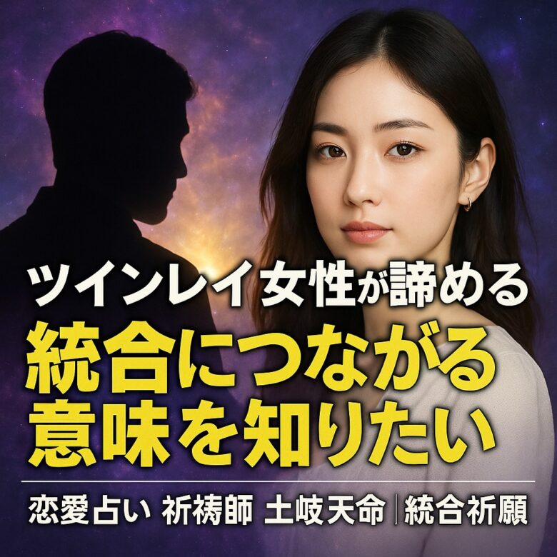 投稿についてもっと詳しく 【ツインレイ女性が諦める】『統合につながる意味を知りたい』恋愛占い 祈祷師 土岐天命｜統合祈願