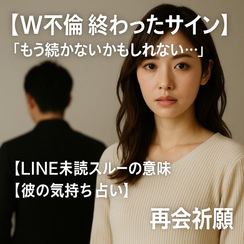 投稿についてもっと詳しく 【W不倫 終わったサイン】『もう続かないかもしれない…』｜再会祈願